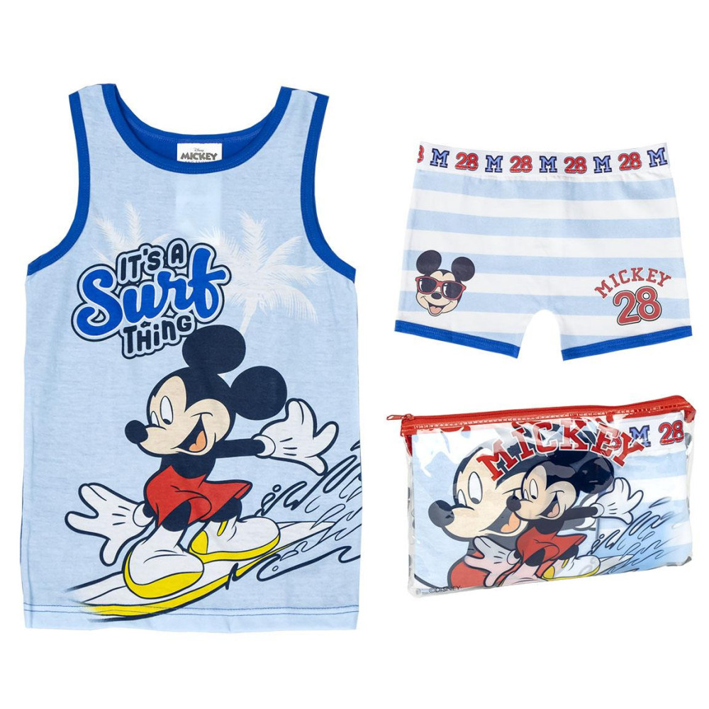 PIJAMA DE MALHA SIMPLES CAMISOLA SIMPLES SACO DE TOILETTE MICKEY