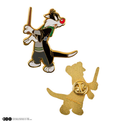 Conjunto 2 pins do Sylvester e do Tweety em Hogwarts