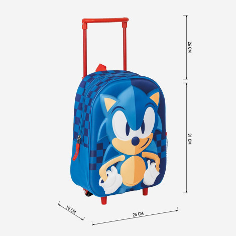 MOCHILA INFANTIL TROLLEY 3D SONIC