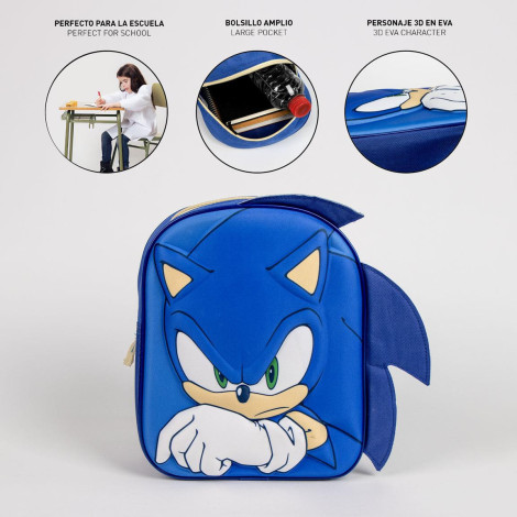 MOCHILA INFANTIL 3D APLICACIONES SONIC