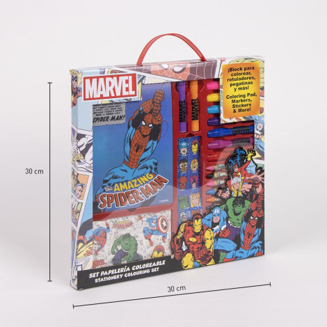 SET PAPELERÍA COLOREABLE DISPLAY MARVEL