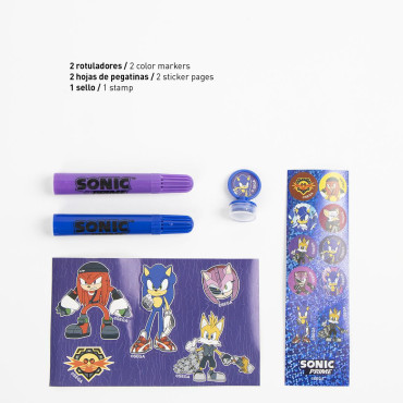 SET PAPELERÍA COLOREABLE DISPLAY SONIC PRIME