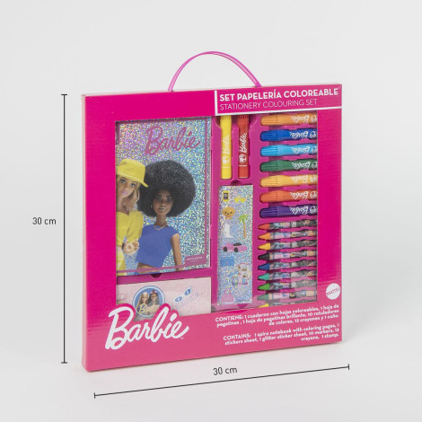 SET PAPELERÍA COLOREABLE DISPLAY BARBIE