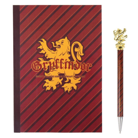 Conjunto de bloco de notas e caneta Harry Potter Gryffindor