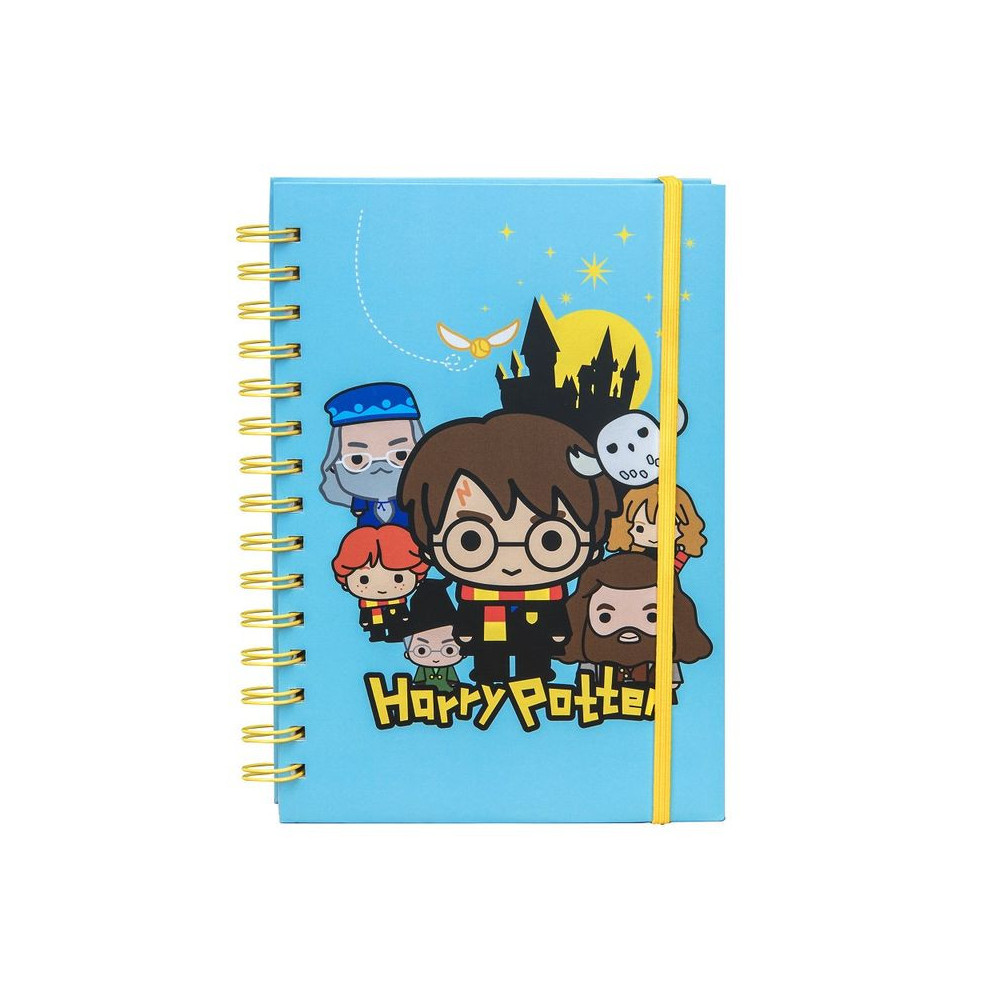 Caderno em espiral com personagens de Harry Potter