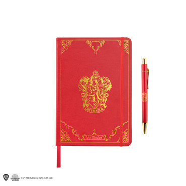 Conjunto de cadernos e canetas Gryffindor Premium