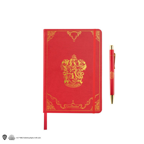 Conjunto de cadernos e canetas Gryffindor Premium