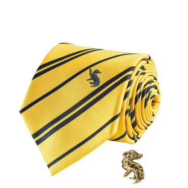 Gravata + alfinete Harry Potter Casa Hufflepuff