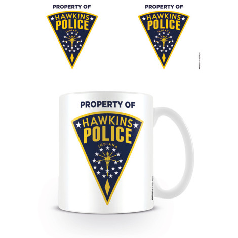 Caneca Stranger Things Distintivo de polícia Hawkins