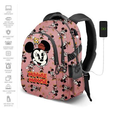 Mochila cor-de-rosa da Minnie Mouse