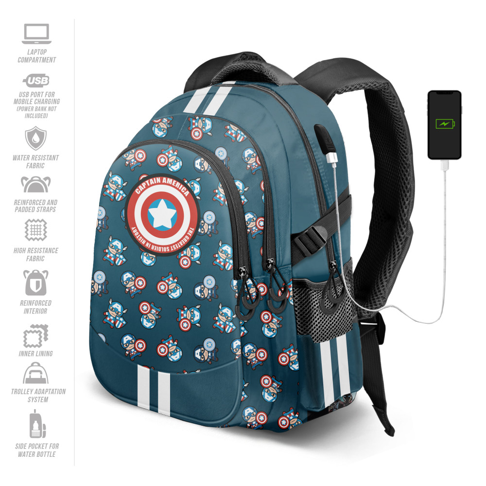 Mochila azul Capitão América