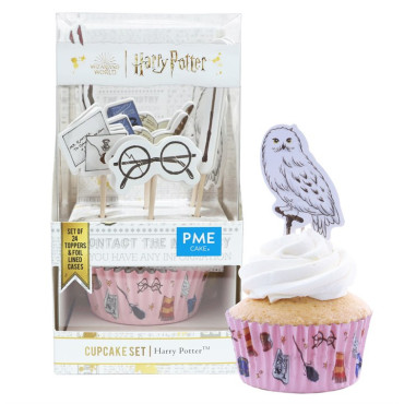 Conjunto de Cápsulas e Toppers para Cupcakes Harry Potter