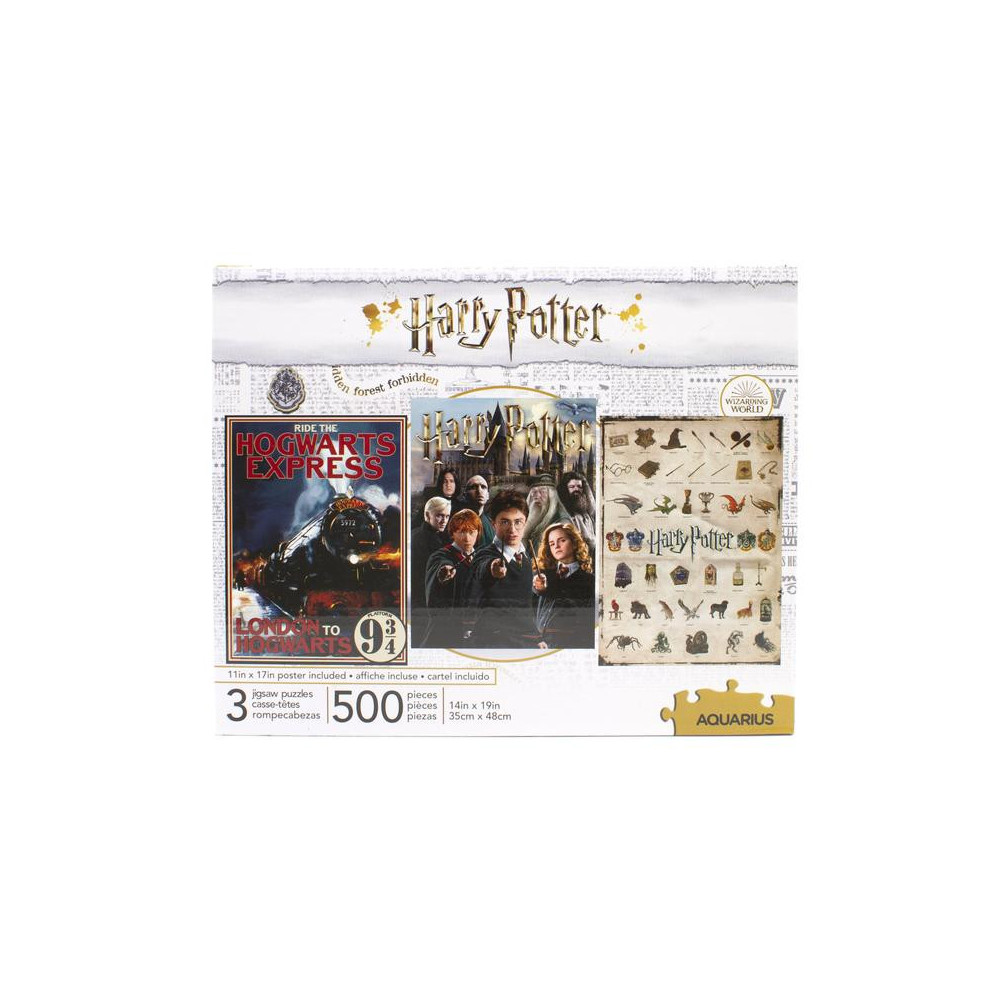 Conjunto de 3 puzzles de 500 peças Harry Potter