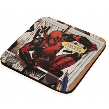 Conjunto de caneca + porta-chaves + base para copos do Deadpool