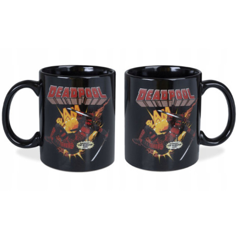 Conjunto de caneca + porta-chaves + base para copos do Deadpool