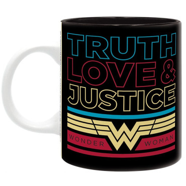 Caneca da Mulher Maravilha 1984 Verdade, Amor e Justiça