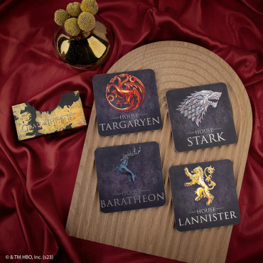 Conjunto de bases para copos das Casas de Westeros de Game of Thrones