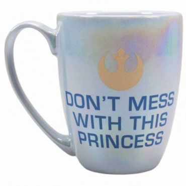 Caneca Iridescente Princesa Leia Star Wars