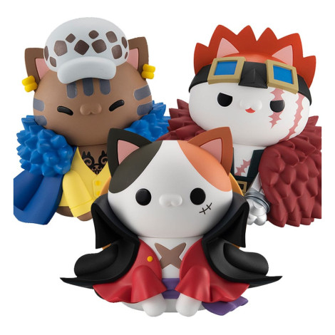 Pacote de figuras de Monkey D. Luffy, Trafalgar Law e Eustass Kid