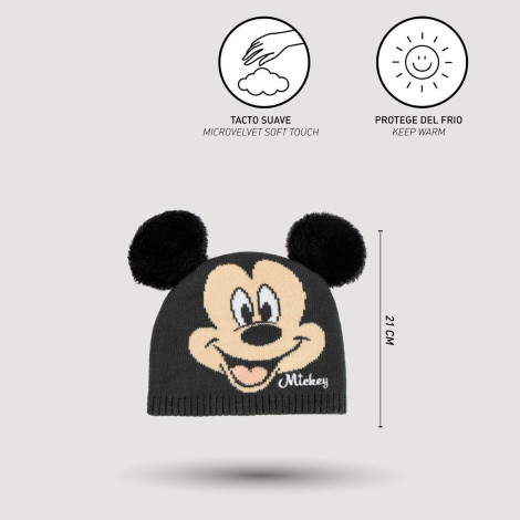 GORRO PUNTO APLICACIONES MICKEY