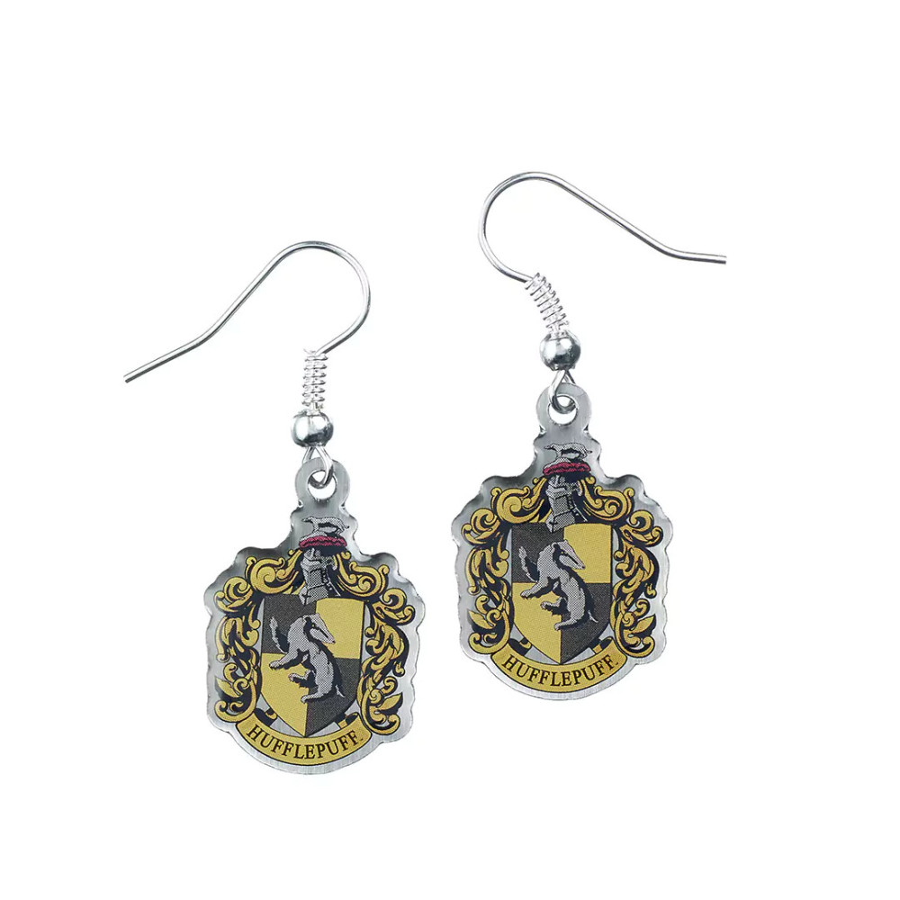 Brincos com emblema de Hufflepuff