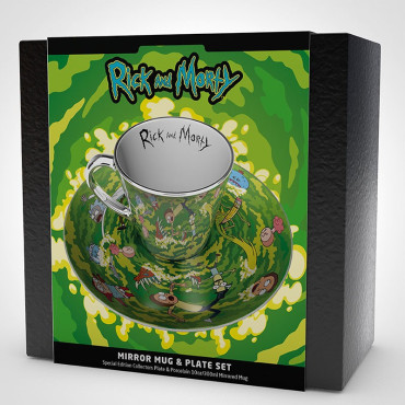 Conjunto de caneca e pires de café Rick e Morty