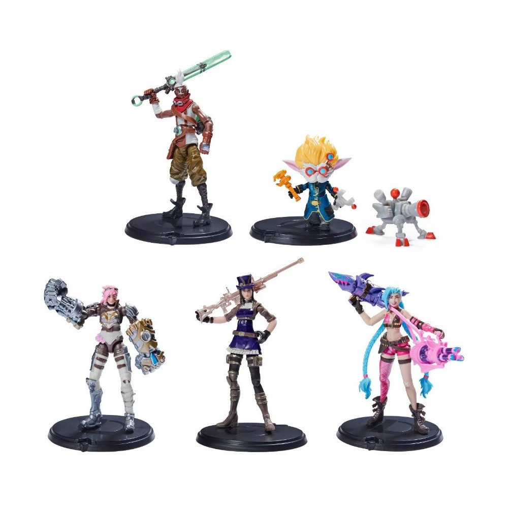 Figuras de Conjunto Heimerdinger, Jinx, Vi, Caitlyn, Ekko LOL