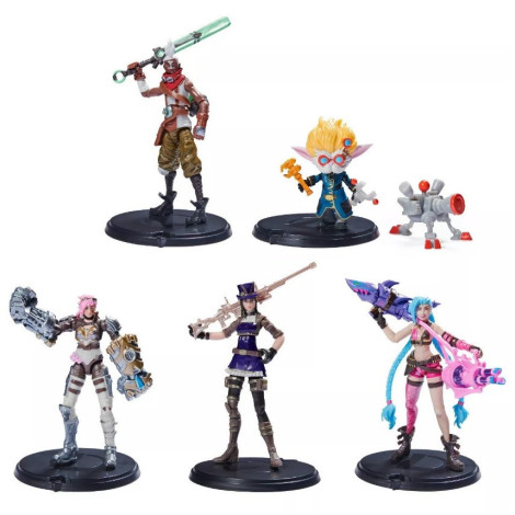 Figuras de Conjunto Heimerdinger, Jinx, Vi, Caitlyn, Ekko LOL