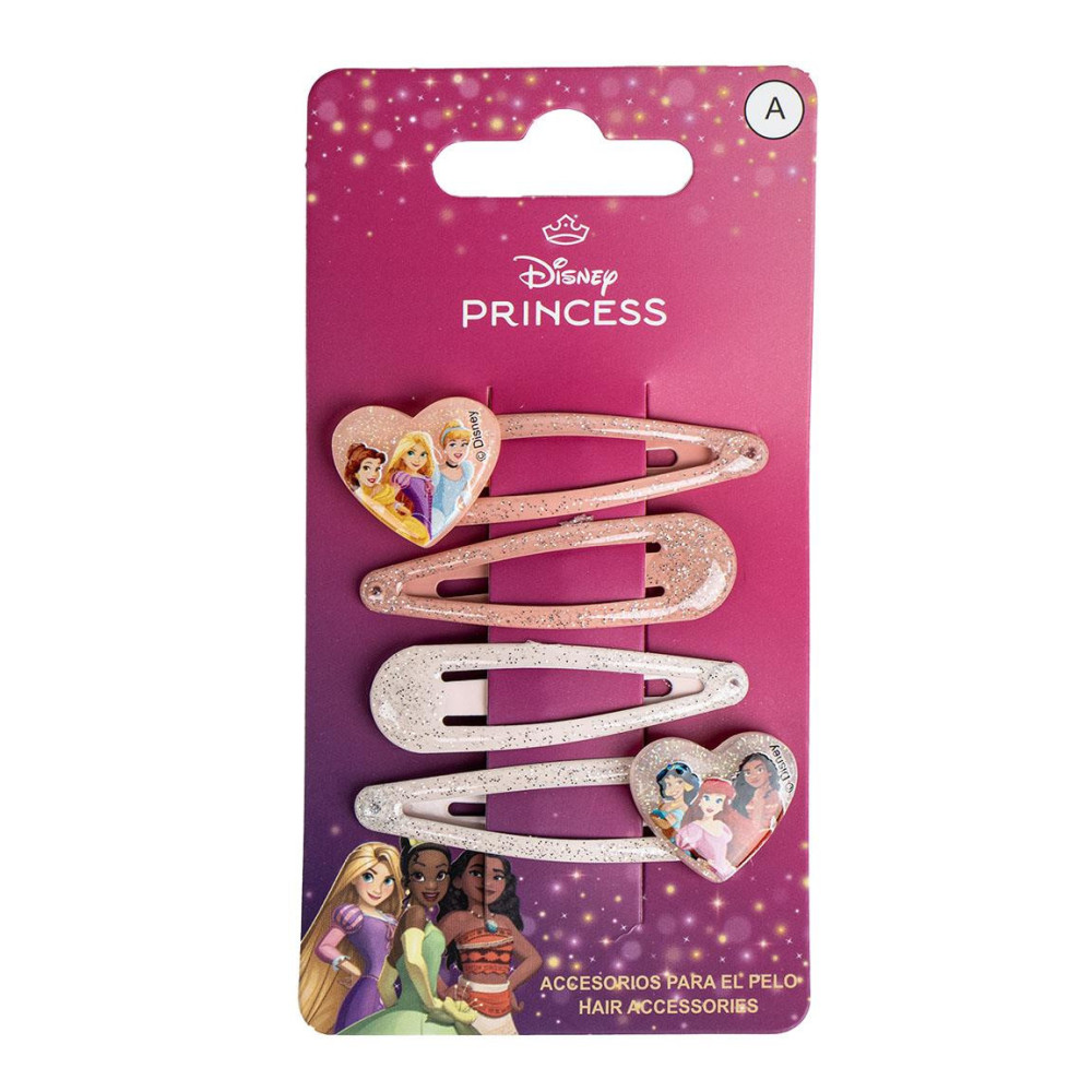 ACCESORIOS PELO CLIPS 4 PIEZAS PRINCESS