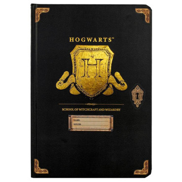 Caderno A5 Harry Potter Hogwarts Ouro