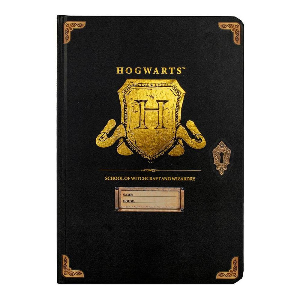 Caderno A5 Harry Potter Hogwarts Ouro