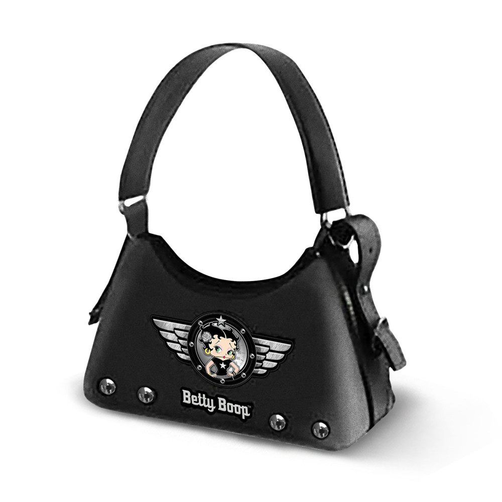 Bolsa de ombro preta Betty Boop