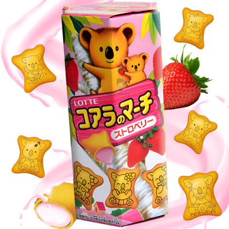 Lotte Biscoitos Koala's March biscoitos com sabor a morango