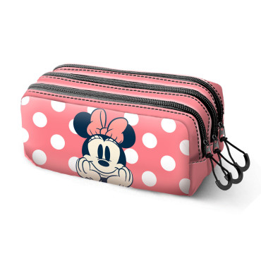 Mala tripla Minnie Mouse cor-de-rosa