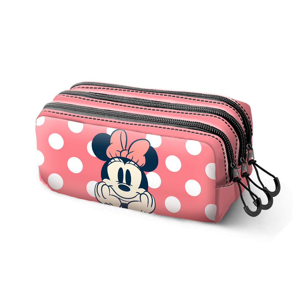 Mala tripla Minnie Mouse cor-de-rosa