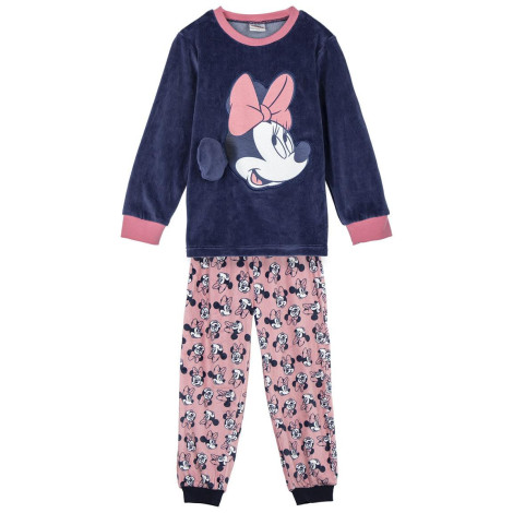 PIJAMA LARGO CORAL FLEECE APLICACIONES MINNIE