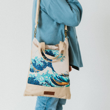 Bolsa de mão da Grande Onda de Kanagawa Hokusai