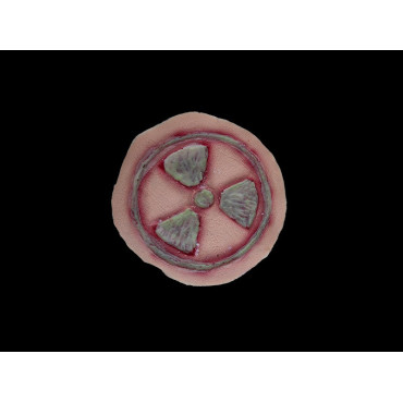 Aplicação de látex e maquilhagem Ferida Radiação Ferida