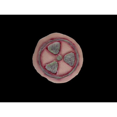Aplicação de látex e maquilhagem Ferida Radiação Ferida