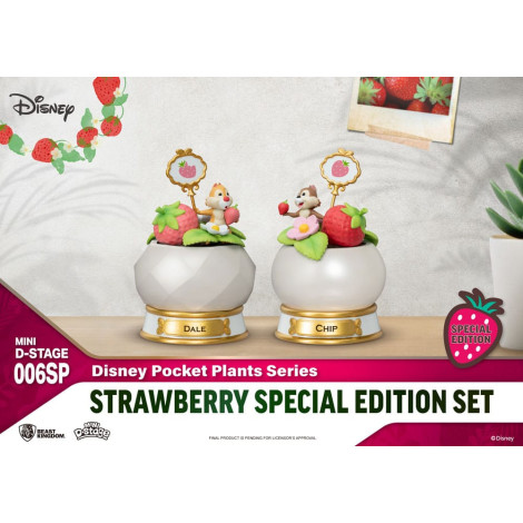 Disney Figures Mini Diorama Stage Pocket Plants Series Strawberry Special Edition Set 12 Cm