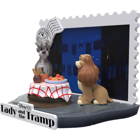 Disney 100º Aniversário Pvc Diorama D-Stage Lady And The Tramp 12 Cm