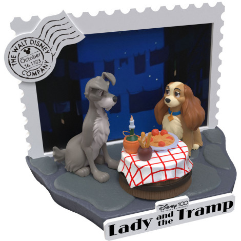 Disney 100º Aniversário Pvc Diorama D-Stage Lady And The Tramp 12 Cm