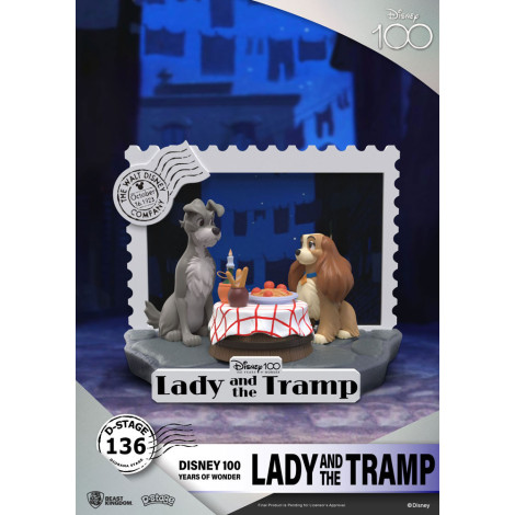 Disney 100º Aniversário Pvc Diorama D-Stage Lady And The Tramp 12 Cm