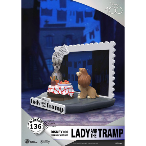 Disney 100º Aniversário Pvc Diorama D-Stage Lady And The Tramp 12 Cm