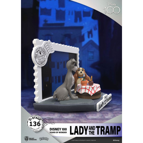 Disney 100º Aniversário Pvc Diorama D-Stage Lady And The Tramp 12 Cm