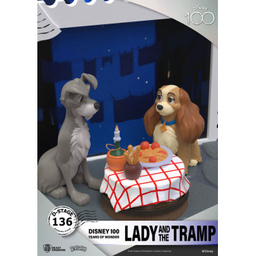 Disney 100º Aniversário Pvc Diorama D-Stage Lady And The Tramp 12 Cm