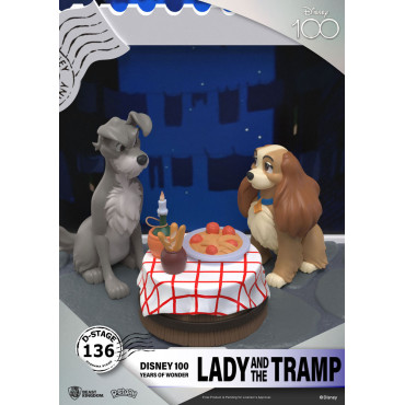 Disney 100º Aniversário Pvc Diorama D-Stage Lady And The Tramp 12 Cm