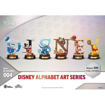 Disney 6 Pack Mini Diorama Stage Figures 100 Years Of Wonder-Disney Alphabet Art 10 Cm