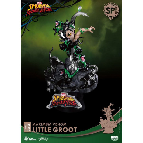 Marvel BD Diorama Pvc D-Stage Maximum Venom Little Groot Edição Especial 16 Cm