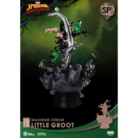 Marvel BD Diorama Pvc D-Stage Maximum Venom Little Groot Edição Especial 16 Cm